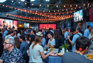 Attendees enjoying the Coronado Island Film Festival atmosphere