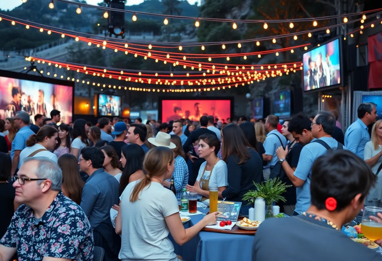 Attendees enjoying the Coronado Island Film Festival atmosphere