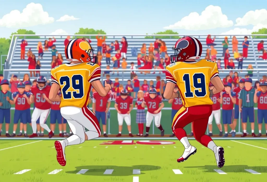 Coronado Islanders players in action during a football game