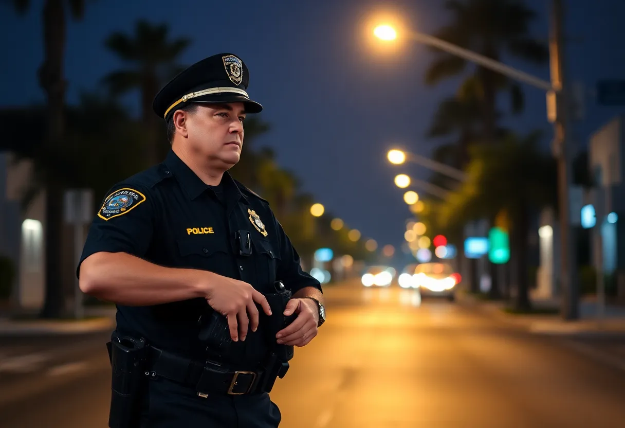 Police officer patrolling in Coronado
