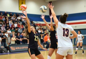 Job Dashboard Coronado Islanders girls volleyball team in action during a match