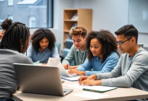 Students participating in digital workforce training