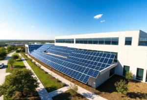 New GAF Energy headquarters with solar panels in Georgetown, Texas