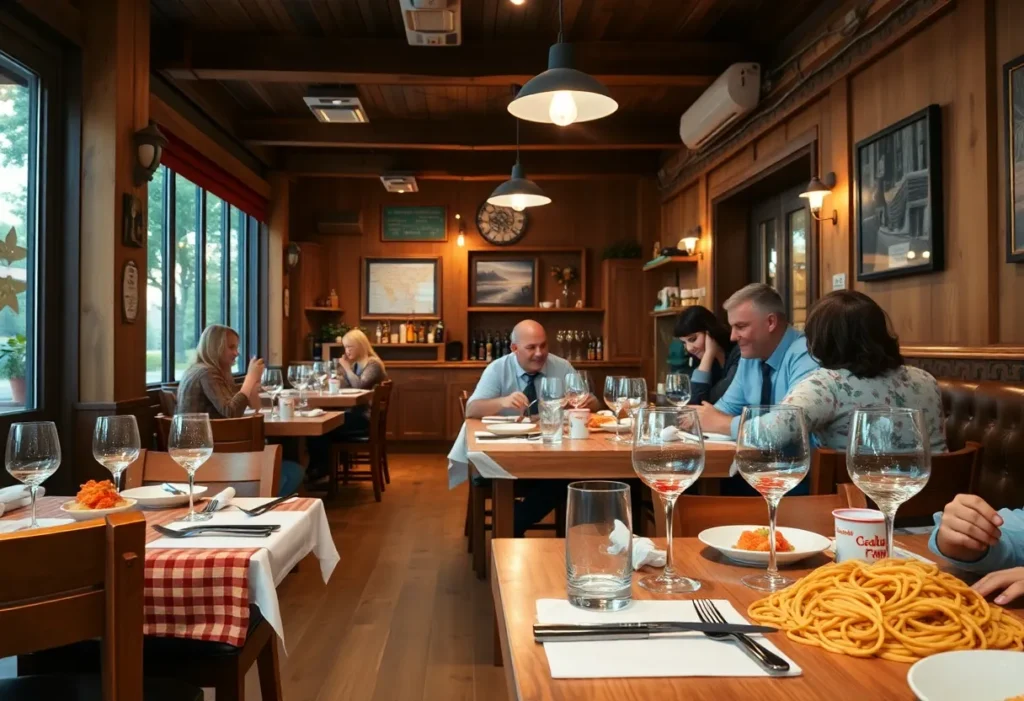 Interior of Island Pasta showcasing a welcoming dining atmosphere