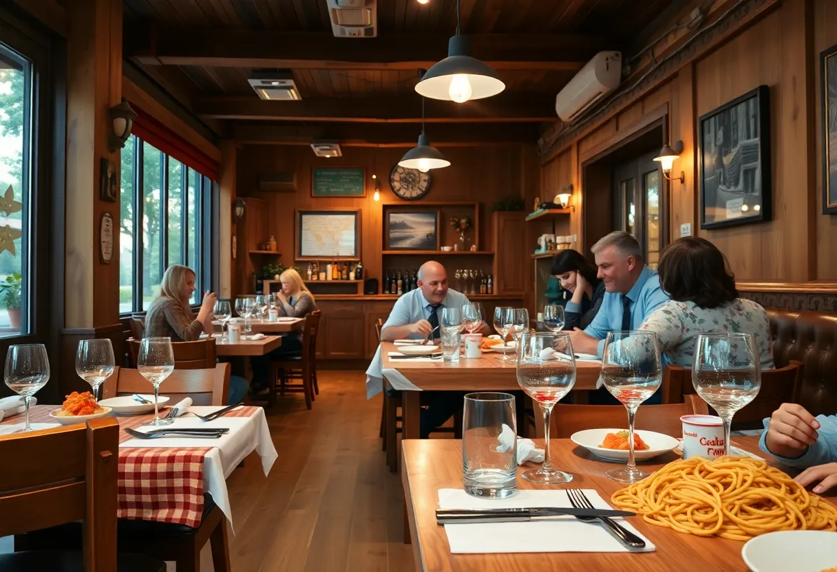 Interior of Island Pasta showcasing a welcoming dining atmosphere