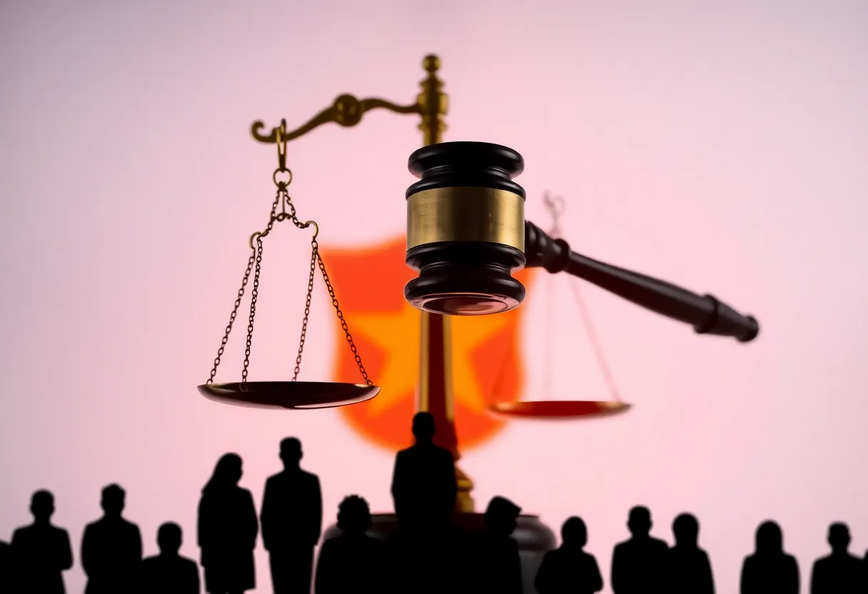 Symbolic imagery representing justice and accountability in law enforcement.