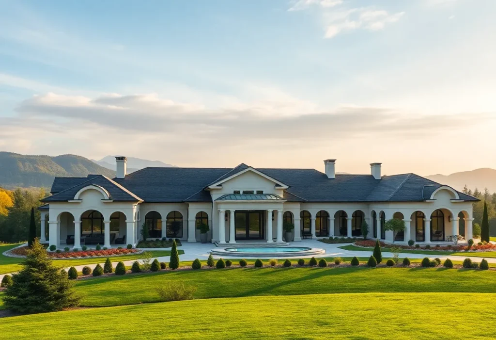Luxury real estate property with beautiful landscape