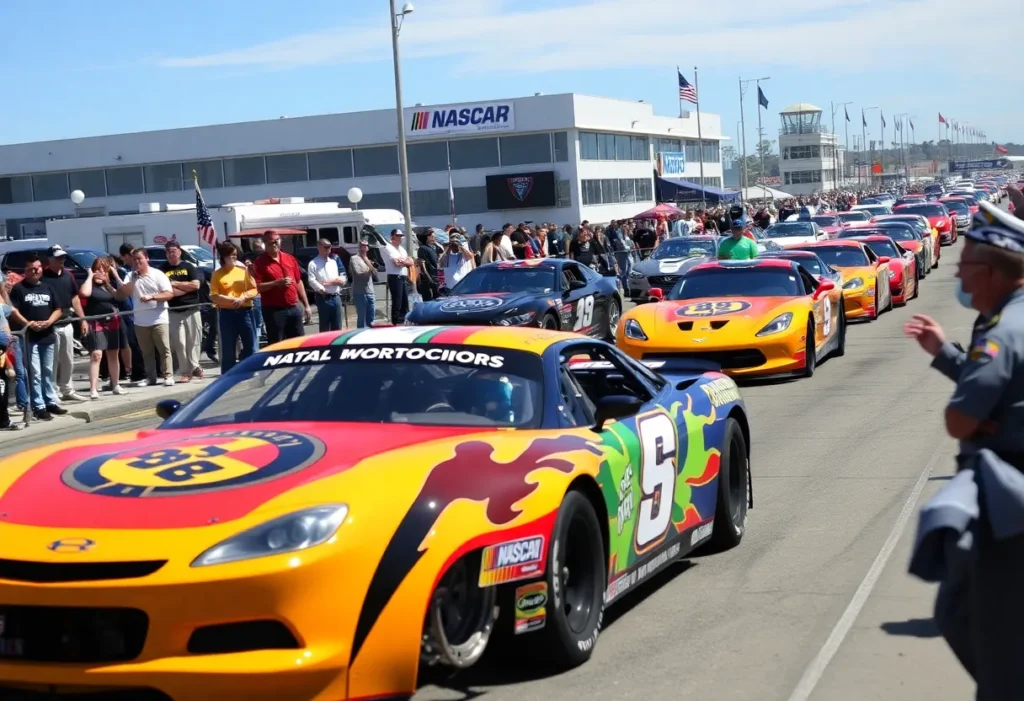 Exciting NASCAR race scene at Naval Base Coronado