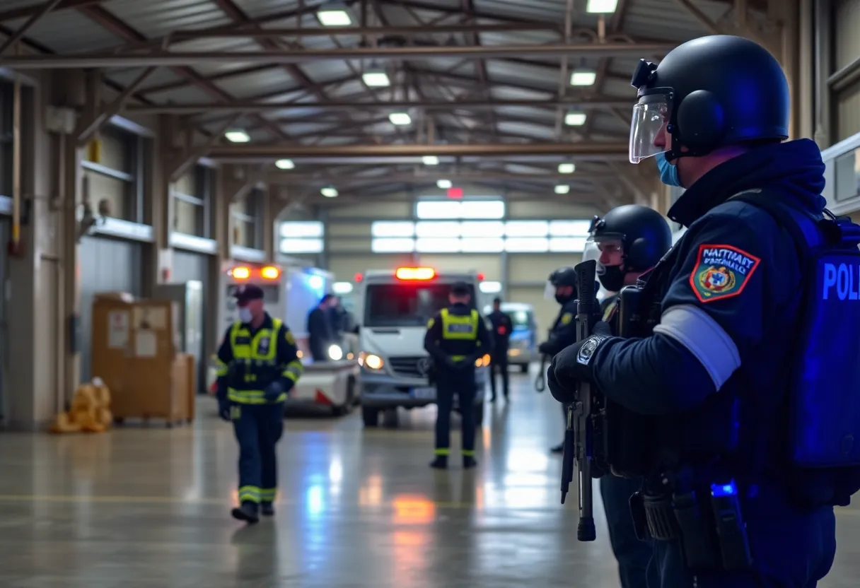 Investigation at a military base with security personnel