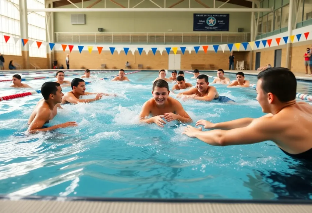 NJROTC cadets competing in water races at the Neptune Olympics