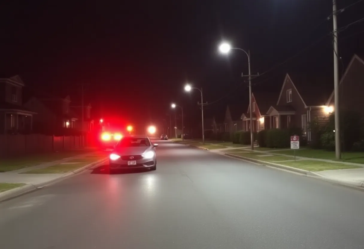 Parked car in a quiet neighborhood