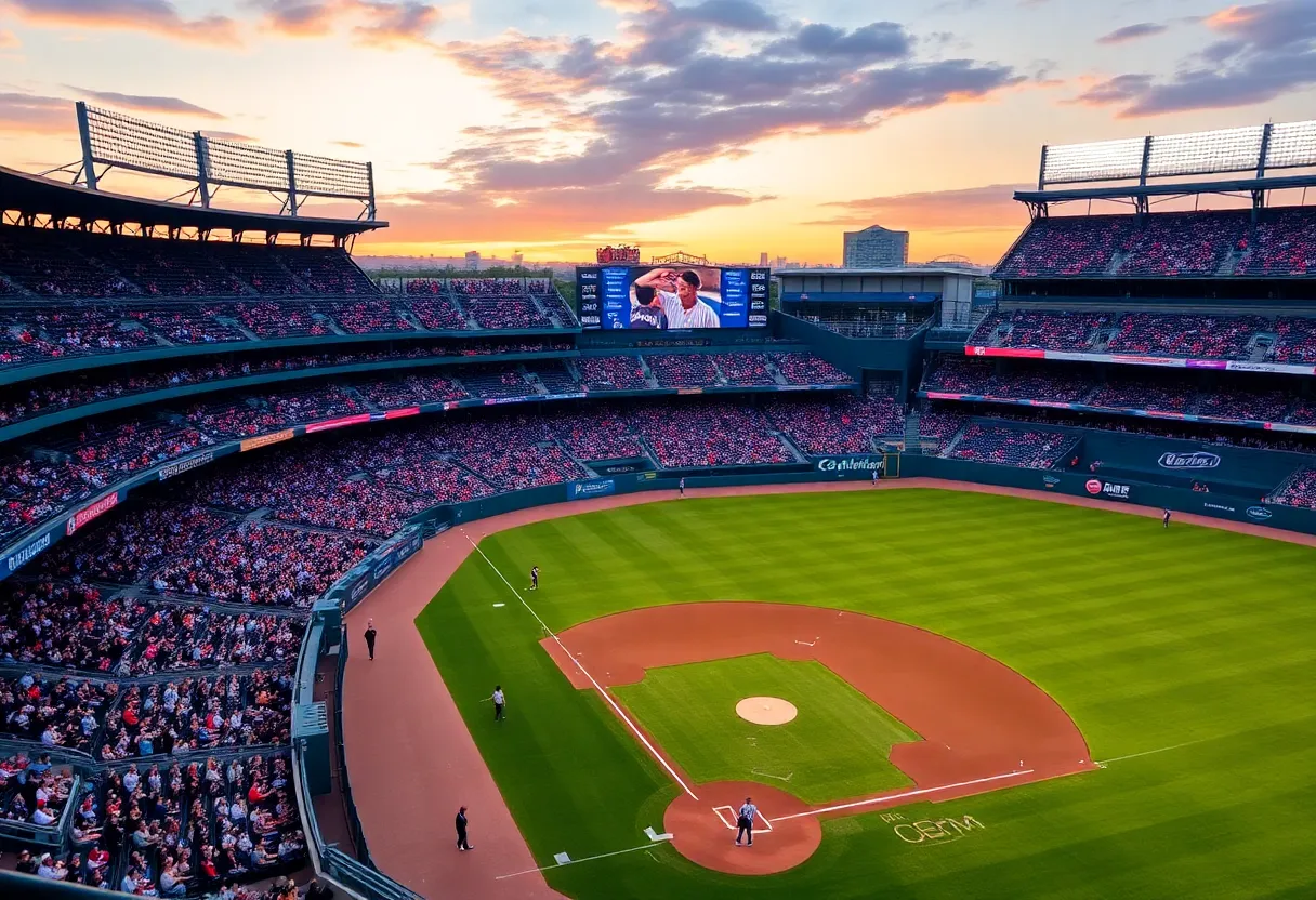 Baseball stadium of San Diego Padres with fans