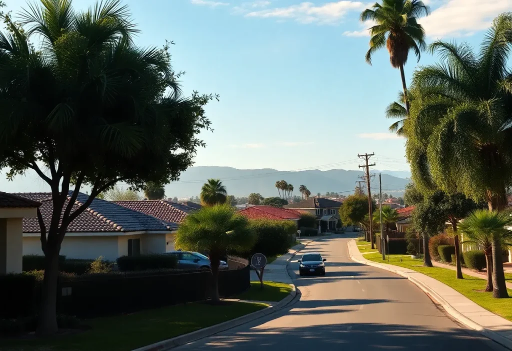 Southern California landscape under warm sunlight